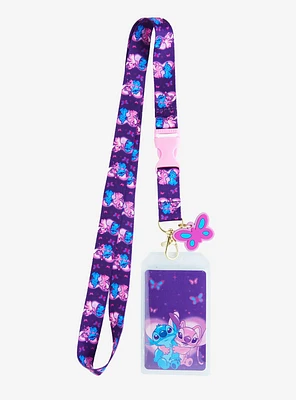 Disney Lilo & Stitch Angel Hearts and Butterflies Lanyard — BoxLunch Exclusive