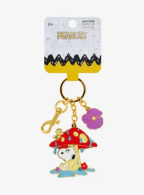 Loungefly Peanuts Snoopy and Woodstock Mushroom Keychain — BoxLunch Exclusive