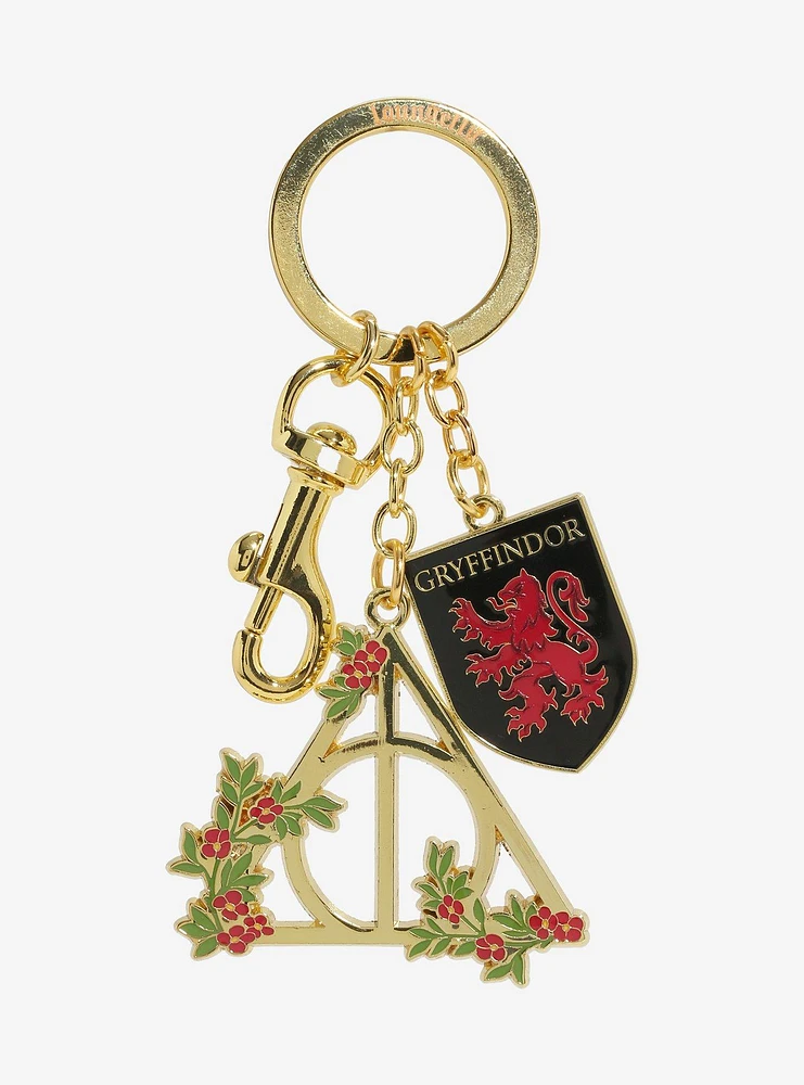 Loungefly Harry Potter Deathly Hallows Gryffindor Multi-Charm Keychain — BoxLunch Exclusive