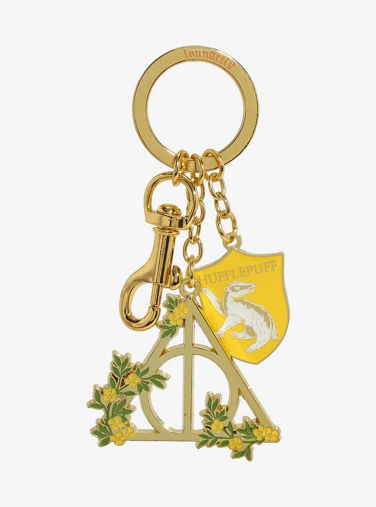 Loungefly Harry Potter Deathly Hallows Hufflepuff Multi-Charm Keychain — BoxLunch Exclusive