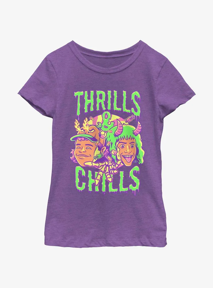 Stranger Things Thrills & Chills Drip Dustin and Eddie Youth Girls T-Shirt