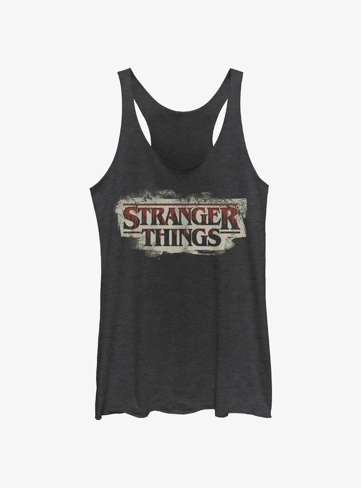 Stranger Things Drippy Blood Logo Womens Tank Top