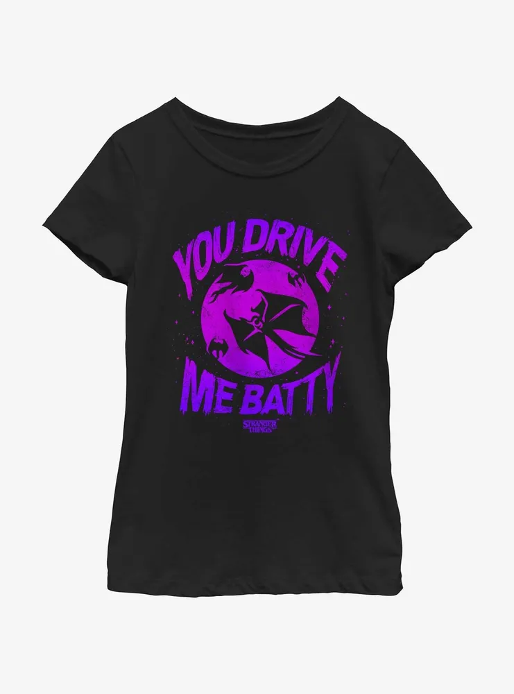 Stranger Things You Drive Me Demo Batty Youth Girls T-Shirt