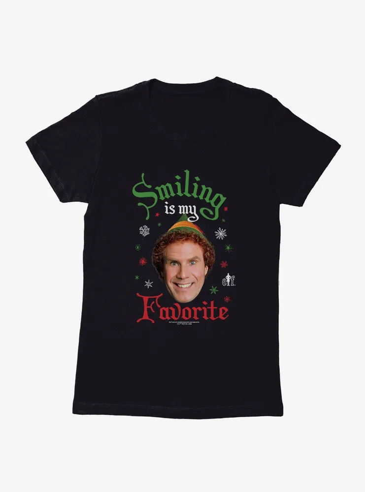 Elf Smiling Is My Favorite Womens T-Shirt