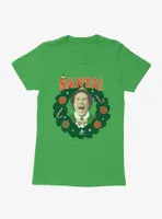 Elf Santa Buddy Wreathe Womens T-Shirt