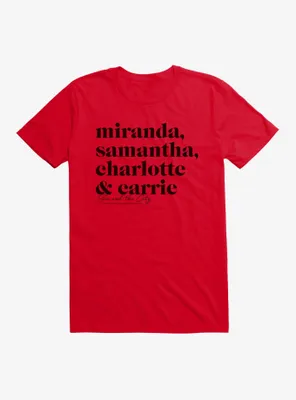 Sex And The City Names T-Shirt