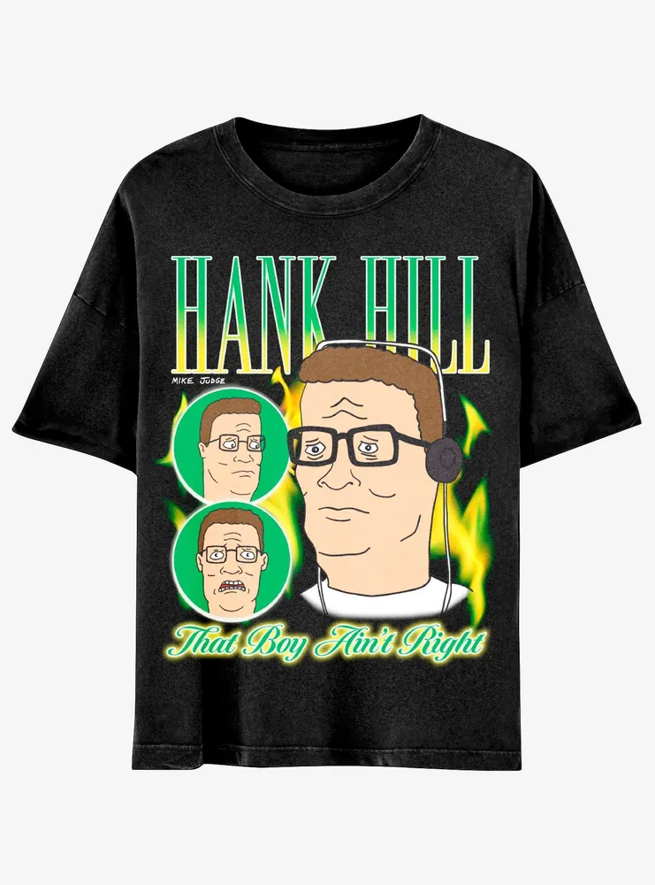 King Of The Hill Hank Green Fire Boyfriend Fit Girls T-Shirt