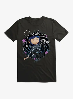 Coraline The Cat Swirl And Stars T-Shirt