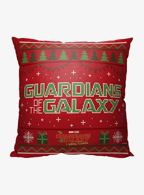 Marvel Guardians Of The Galaxy Ugly Christmas Sweater Printed Throw Pillow