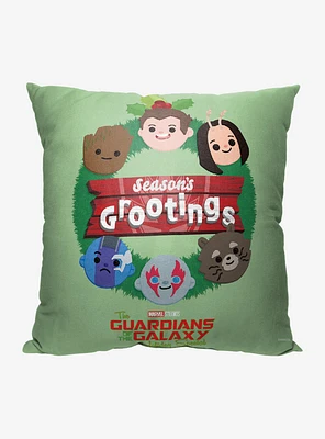 Marvel Guardians Of The Galaxy Seasons Grootings Wreath Printed Throw Pillow