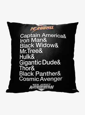 Marvel Ms Marvel Avengercon Printed Throw Pillow