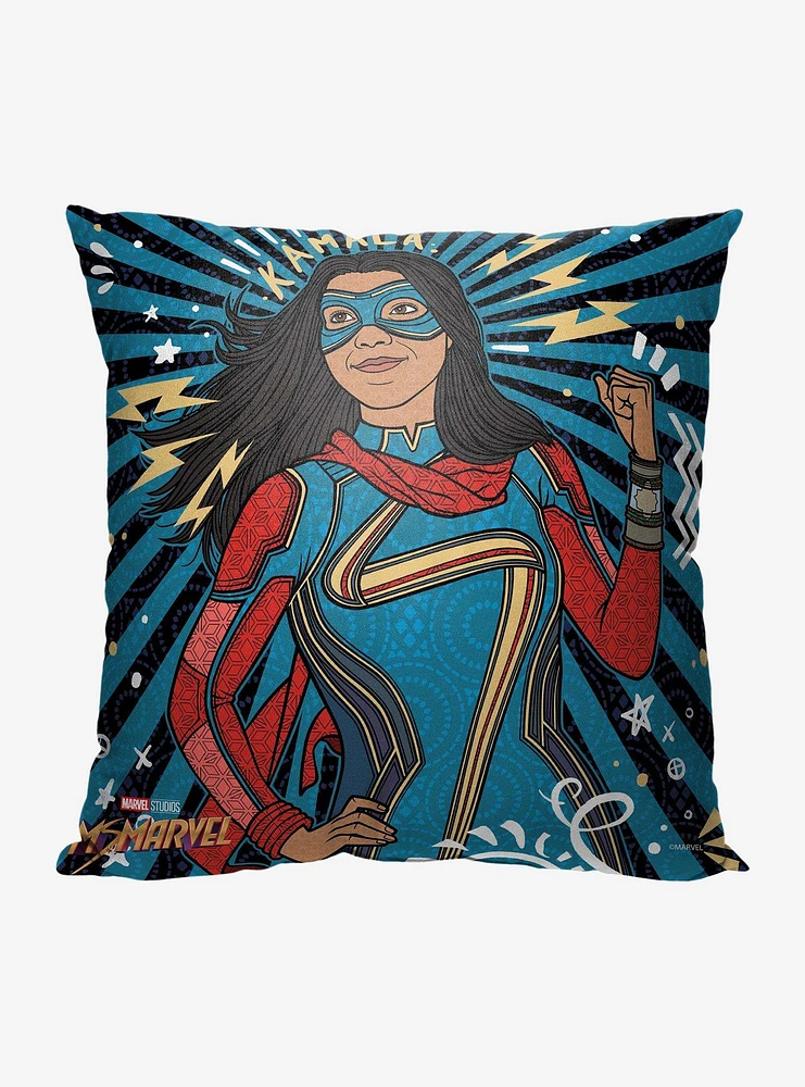 Marvel Ms Marve Bold Kamala Printed Throw Pillow