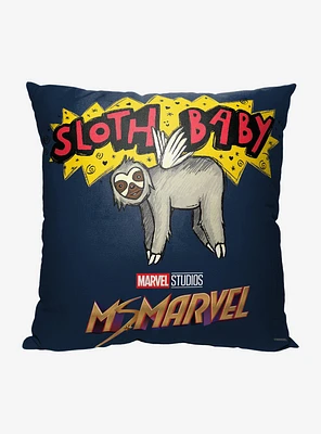 Marvel Ms Marvel Sloth Baby Printed Throw Pillow