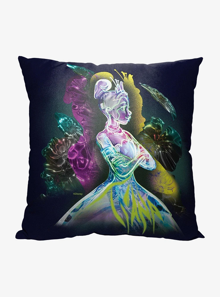 Disney100 The Princess And The Frog Neon Tiana Printed Throw Pillow