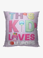 Candyland Love Lollipops Printed Throw Pillow