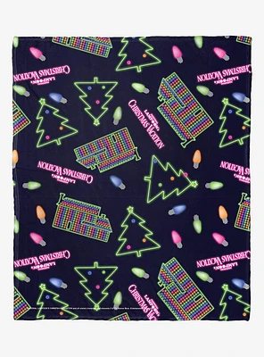 National Lampoon's Christmas Vacation Neon Christmas Lights Silk Touch Throw Blanket