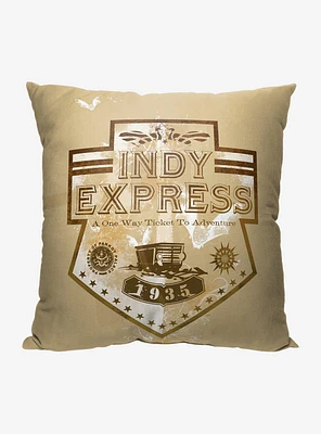Disney Indiana Jones Indy Express Printed Throw Pillow