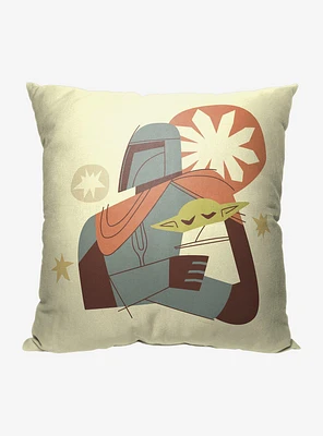 Star Wars The Mandalorian Holding Grogu Printed Pillow