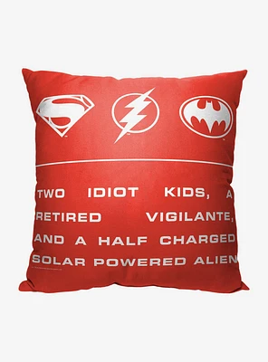 DC The Flash Role Call Printed Pillow