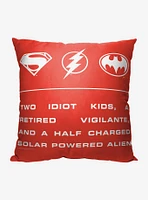 DC The Flash Role Call Printed Pillow