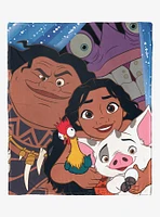 Disney100 Moana Group Silk Touch Throw Blanket