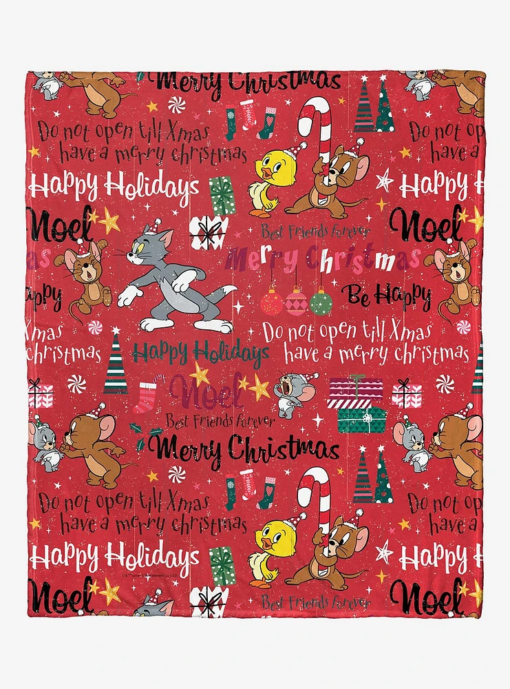 Tom And Jerry Festive Cheer Silk Touch Throw