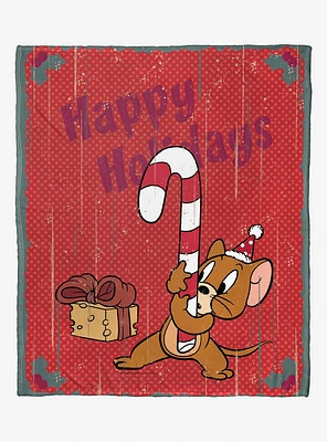 Tom And Jerry Happy Holidays Silk Touch Throw