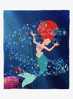 Disney The Little Mermaid Classic Life Is The Bubbles Silk Touch Throw Blanket