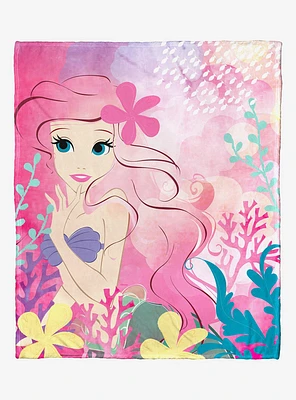 Disney The Little Mermaid Classic Watercolor Princess Silk Touch Throw Blanket