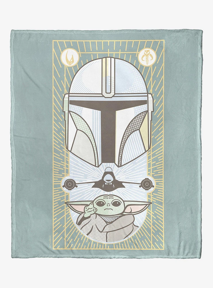 Star Wars The Mandalorian Art Deco Silk Touch Throw