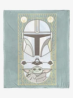 Star Wars The Mandalorian Art Deco Silk Touch Throw