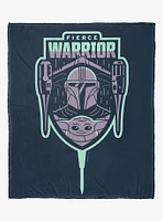 Star Wars The Mandalorian Fierce Warrior Silk Touch Throw