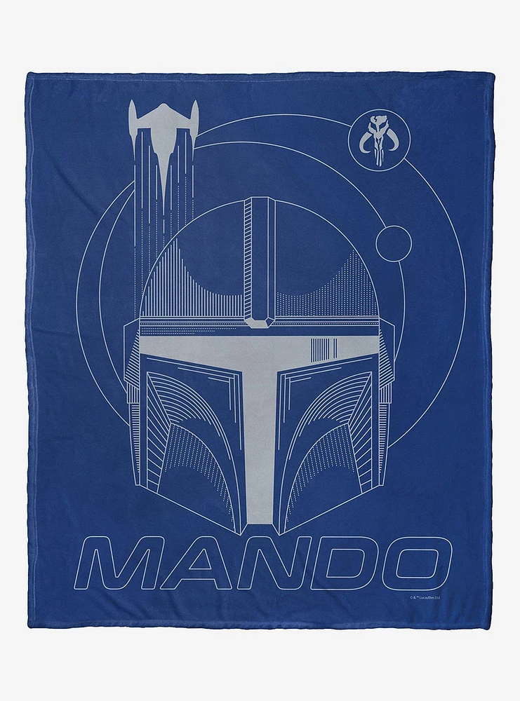 Star Wars The Mandalorian Silver Mando Silk Touch Throw