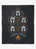 Star Wars The Mandalorian Strength Is Survival Silk Touch Throw