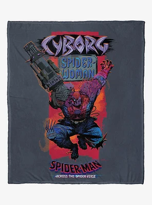 Marvel Spider-Man Across The Spiderverse Cyborg Spider Woman Silk Touch Throw Blanket