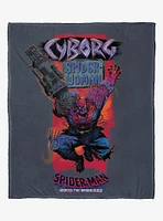 Marvel Spider-Man Across The Spiderverse Cyborg Spider Woman Silk Touch Throw Blanket