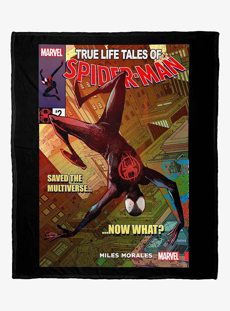Marvel Spider-Man Across The Spiderverse Now What Silk Touch Throw Blanket