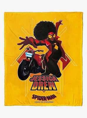 Marvel Spider-Man Across The Spiderverse Spiderwoman Drew Silk Touch Throw Blanket