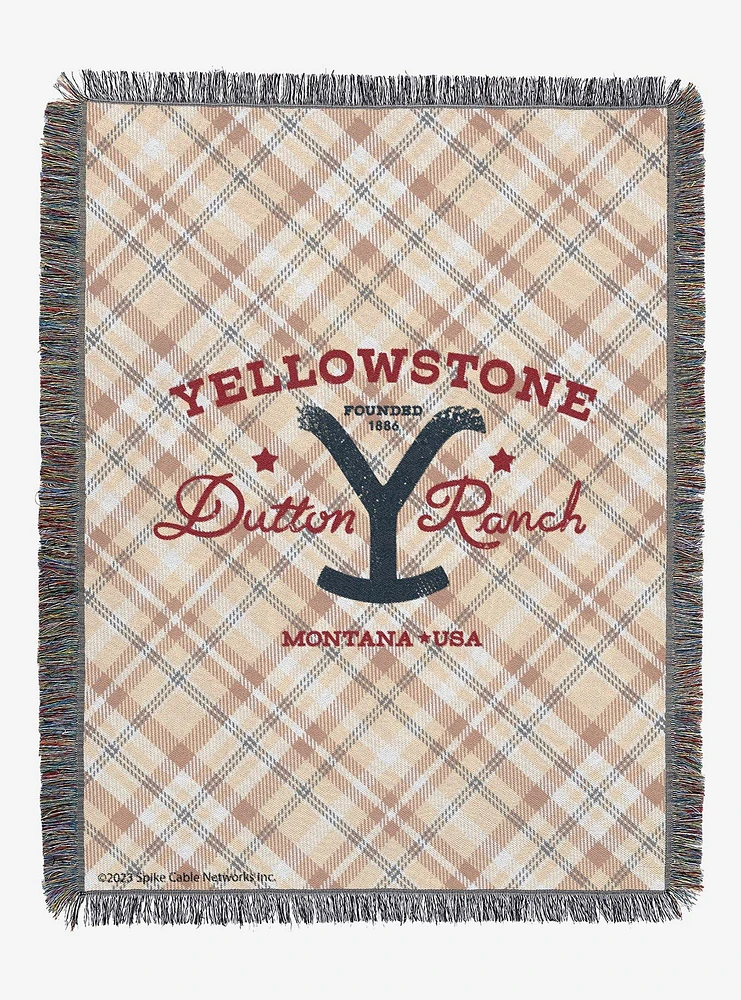 Yellowstone Bozeman Plaid Tapestry Throw