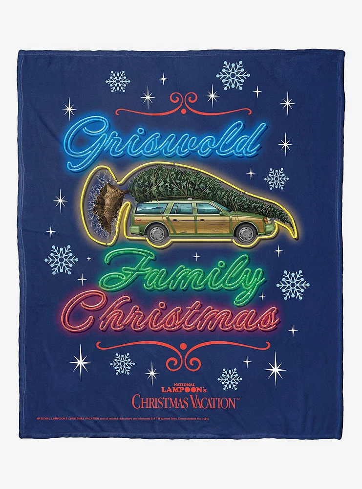 National Lampoon's Christmas Vacation Griswold Family Vacation Neon Silk Touch Throw Blanket