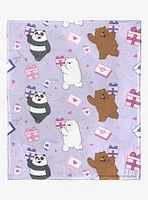 We Bare Bears Love Letters Silk Touch Throw
