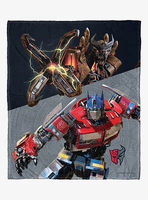 Transformers: Rise Of The Beasts Scourge Versus Optimus Prime Silk Touch Throw