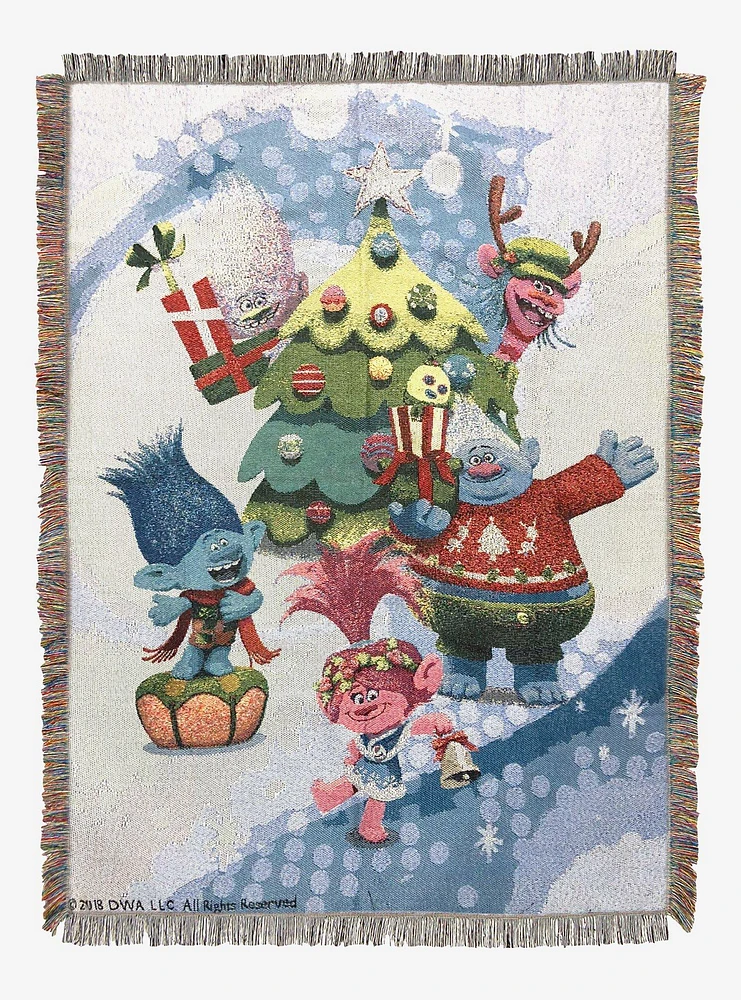 Trolls Holiday Time Woven Tapestry