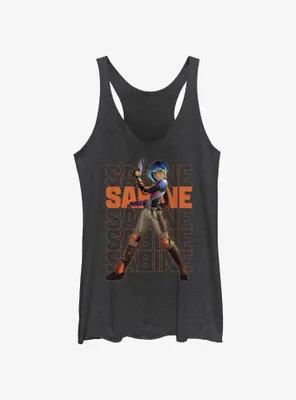 Star Wars: Forces of Destiny Sabine Text Stack Womens Tank Top