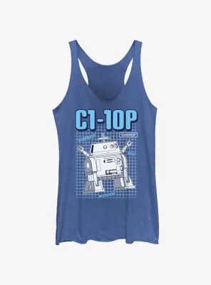 Star Wars: Forces of Destiny Chopper Schematics Womens Tank Top