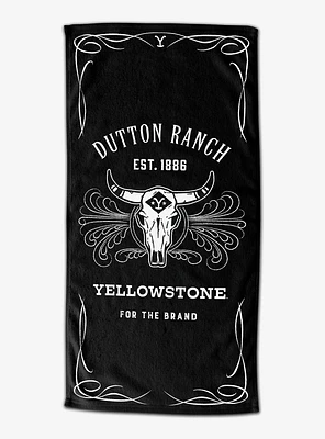 Yellowstone Whiskey Label Beach Towel