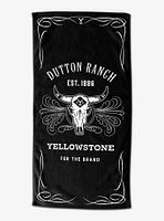 Yellowstone Whiskey Label Beach Towel