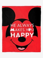 Disney100 Mickey Mouse He Makes You Happy Silk Touch Throw
