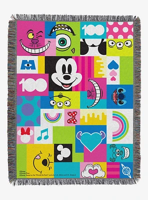 Disney100 Mickey Mouse Smiling Faces Tapestry Throw
