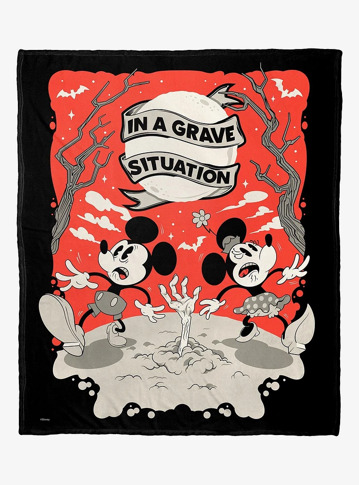 Disney Mickey Mouse Grave Situation Silk Touch Throw